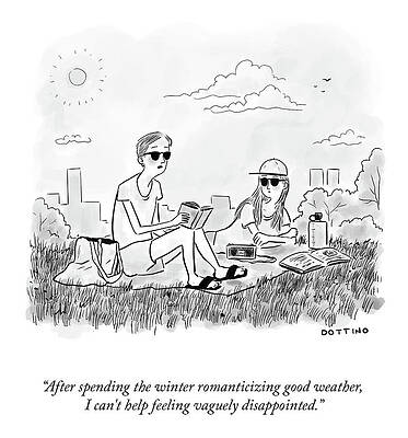 Wall Art - Drawing - Romanticizing Good Weather by Joseph Dottino