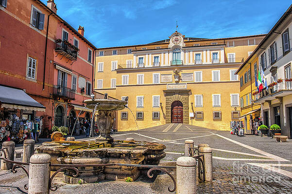 Rome province local landmark - Castel Gandolfo in Lazio - Italy - Palazzo Pontificio building by Luca Lorenzelli Rome province local landmark - Castel Gandolfo in Lazio - Italy - Palazzo Pontificio building by Luca Lorenzelli