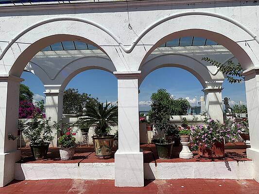Wall Art - Mixed Media - Roof Patio, Home of Rodolpho Morales by Lorena Cassady