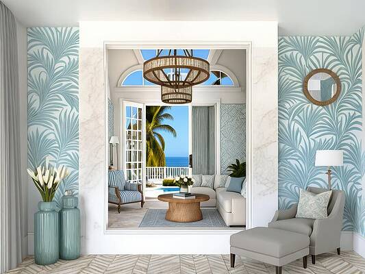 Wall Art - Digital Art - Rooms And Pool Patio by Eris And AI
