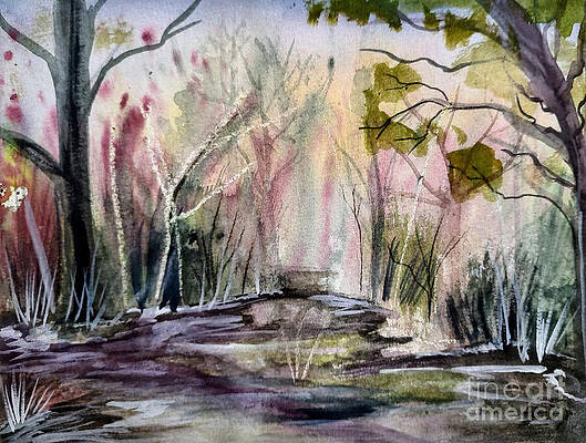 Rosy glow woodland  by Jodi Mahaffey