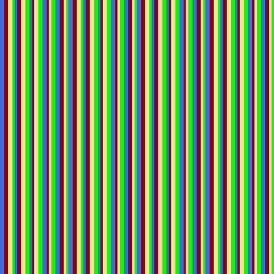 [ Thumbnail: Royal Blue, Dark Red, Tan, and Lime Colored Pattern of Stripes Art Print ]
