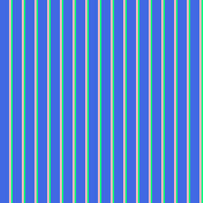 [ Thumbnail: Royal Blue, Light Pink, and Green Colored Striped Pattern Tapestry ]