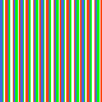 [ Thumbnail: Royal Blue, Lime, White, and Red Colored Pattern of Stripes Acrylic Print ]