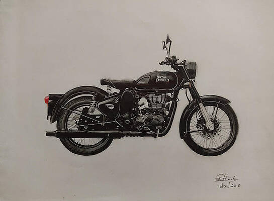 Royal enfield store bike drawing