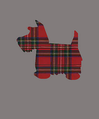 Scottish Red Tartan Scottie Dog Design Round Travel Compact Hand Mirror 