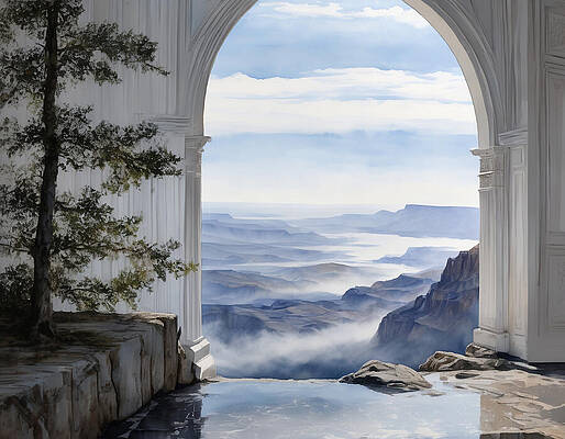 Wall Art - Digital Art - Ruin with a View by Eris And AI