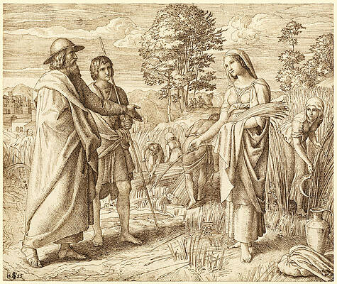 Ruth and Boaz Print by Julius Schnorr von Carolsfeld