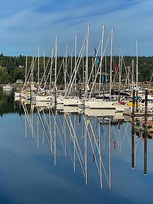 Sailboat Mast Reflection by Jerry Abbott Sailboat Mast Reflection by Jerry Abbott