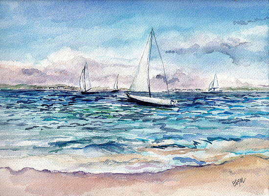 Sailing Day Barnegat Bay by Clara Sue Beym Sailing Day Barnegat Bay by Clara Sue Beym