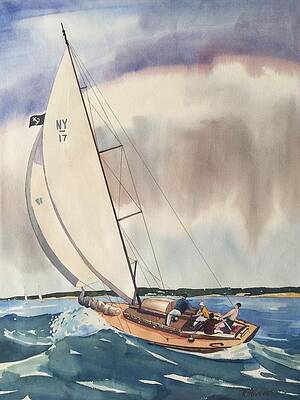 Wall Art - Painting - Sailing the Bay by Robert Stevens
