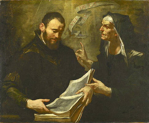 Saint Augustine and Saint Monica Print by Gioacchino Assereto