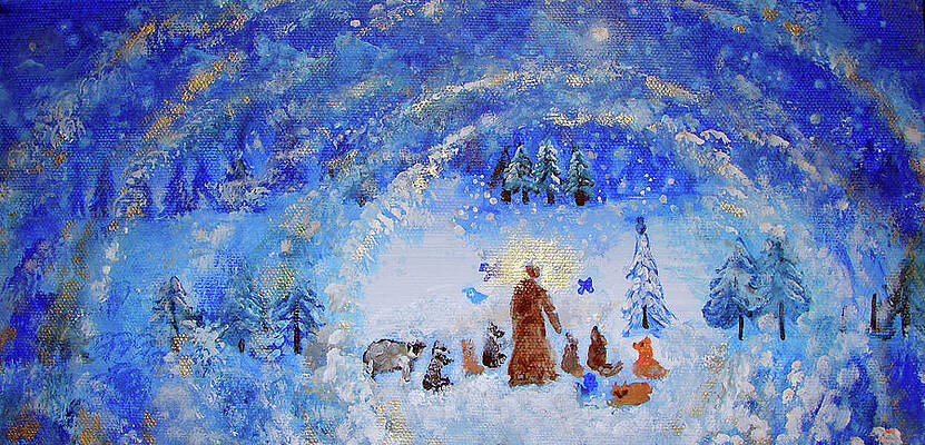 Wall Art - Painting - Saint Francis In The Snow by Ashleigh Dyan Bayer