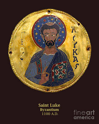 Saint Luke Gold Medallion - Byzantium - 1100AD by Gary Whitton Saint Luke Gold Medallion - Byzantium - 1100AD by Gary Whitton