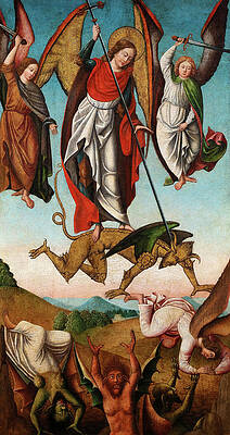 Wall Art - Painting - Saint Michael Vanquishing Satan by Old Master
