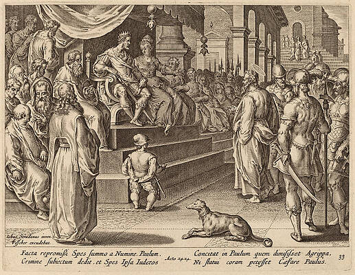 Saint Paul before Festus and Agrippa Print by Philip Galle