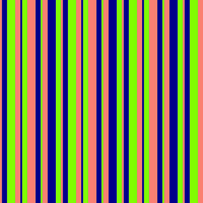 [ Thumbnail: Salmon, Dark Blue, and Chartreuse Colored Stripes/Lines Pattern Acrylic Print ]