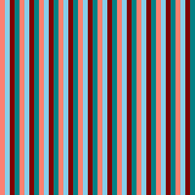 [ Thumbnail: Salmon, Sky Blue, Maroon, and Teal Colored Lines/Stripes Pattern Acrylic Print ]