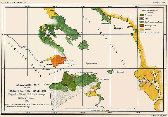 San Francisco Vicinity Geological Map 1853 by Phil Cardamone San Francisco Vicinity Geological Map 1853 by Phil Cardamone