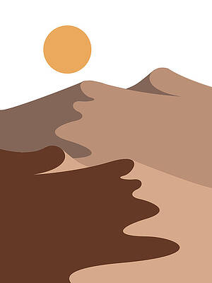 Wall Art - Mixed Media - Sand Dunes - Desert Landscape - Modern, Minimal, Contemporary Abstract - Terracotta Brown by Studio Grafiikka