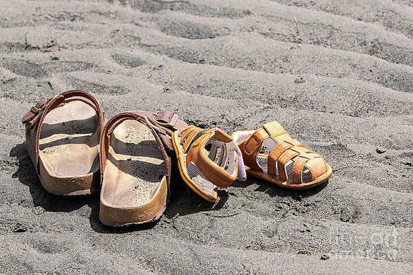 Wall Art - Photograph - Sandals on the beach by Cindy Shebley
