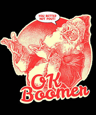 Wall Art - Digital Art - Santa OK Boomer You Better Not Pout Funny Christmas by Flippin Sweet Gear