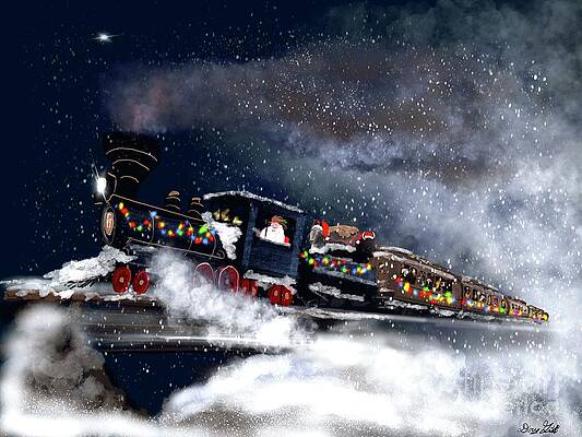 Wall Art - Digital Art - Santas Train by Doug Gist