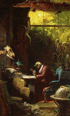 Wall Art - Painting - Scholar of Natural Sciences, 1880 by Carl Spitzweg