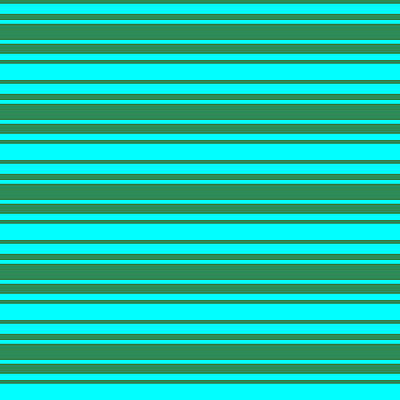 [ Thumbnail: Sea Green and Aqua Colored Pattern of Stripes Art Print ]