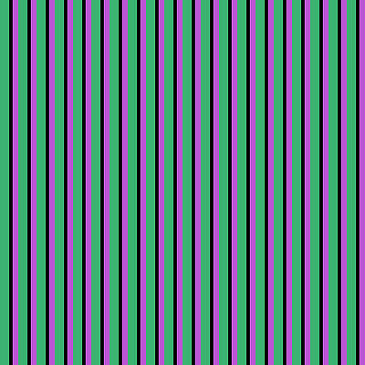 [ Thumbnail: Sea Green, Black, and Orchid Colored Lines Pattern Framed Print ]