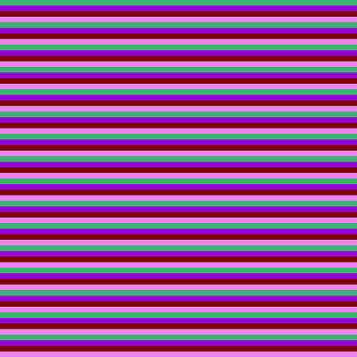 [ Thumbnail: Sea Green, Dark Violet, Maroon, and Violet Colored Lines/Stripes Pattern Art Print ]