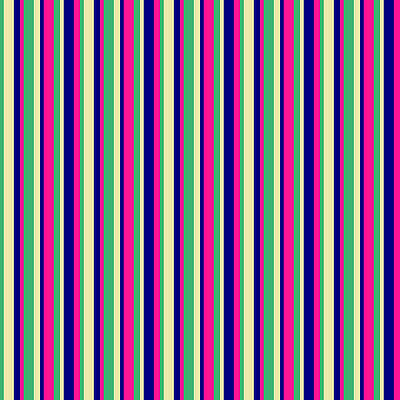 [ Thumbnail: Sea Green, Pale Goldenrod, Blue, and Deep Pink Colored Striped/Lined Pattern Jigsaw Puzzle ]