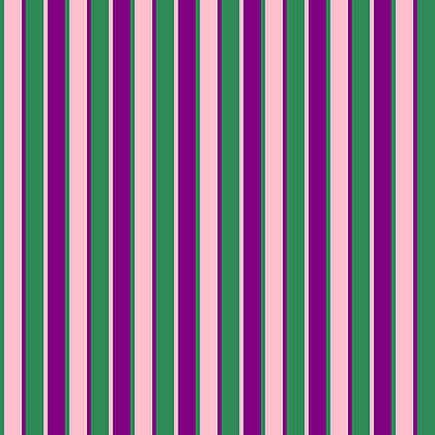 [ Thumbnail: Sea Green, Pink, and Purple Colored Striped Pattern Acrylic Print ]