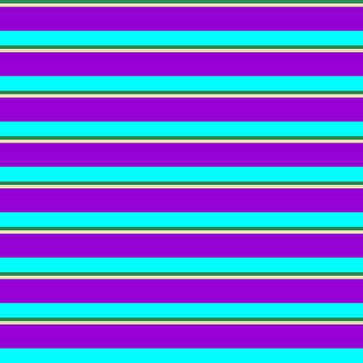 [ Thumbnail: Sea Green, Tan, Dark Violet, and Cyan Colored Lines Pattern Poster ]