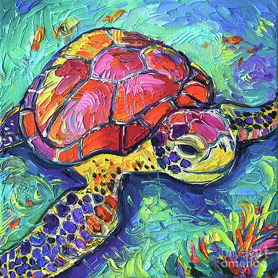 Abstract Sea Turtle Paintings Fine Art America