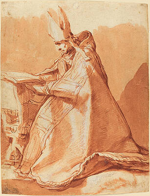 Seated Bishop Print by Abraham Bloemaert