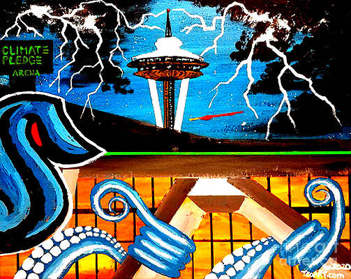 Seattle Kraken Nhl Hockey Team Kids T-Shirt by Teo Alfonso - Fine Art  America