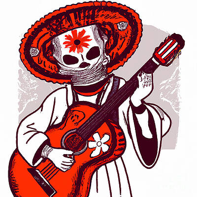 Wall Art - Mixed Media - Segovianichi Mariachi Guitar by Bencasso B