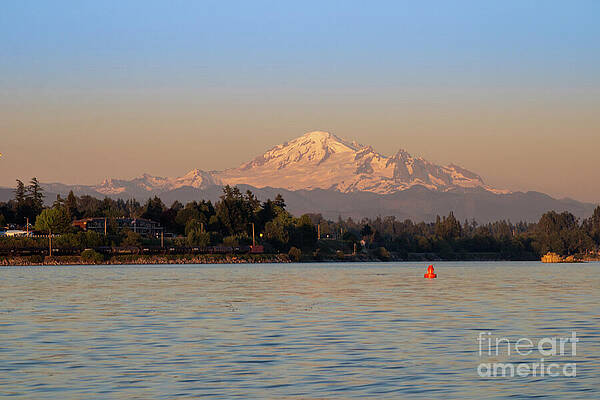 Sunset Semiahmoo Resort with MT Baker  by Richard Shepherd