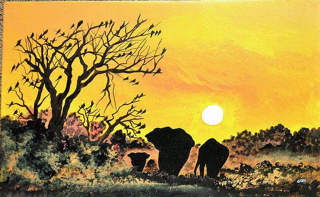 Elephants of Kidepo by John Joshua Gibu
