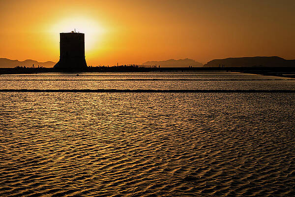 Wall Art - Photograph - Setting Sun over Salt Ponds by Craig A Walker