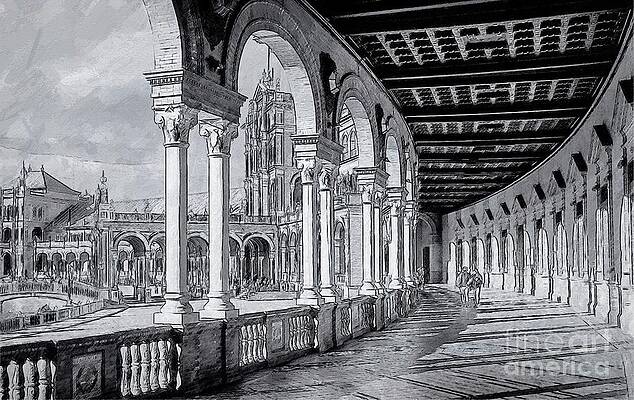 Seville Architecture, Plaza De Espana, Spain by Philip Preston Seville Architecture, Plaza De Espana, Spain by Philip Preston