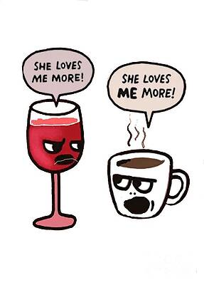 She loves me more - funny art by Vesna Antic She loves me more - funny art by Vesna Antic