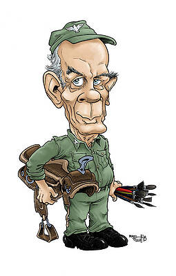Wall Art - Drawing - Sherman Potter in color by Mike Scott