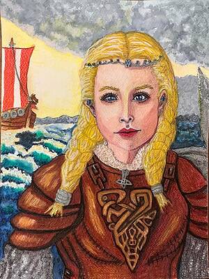 Viking Shield Maiden - UbeeUPixels - Drawings & Illustration, People &  Figures, Past & Historical Figures - ArtPal