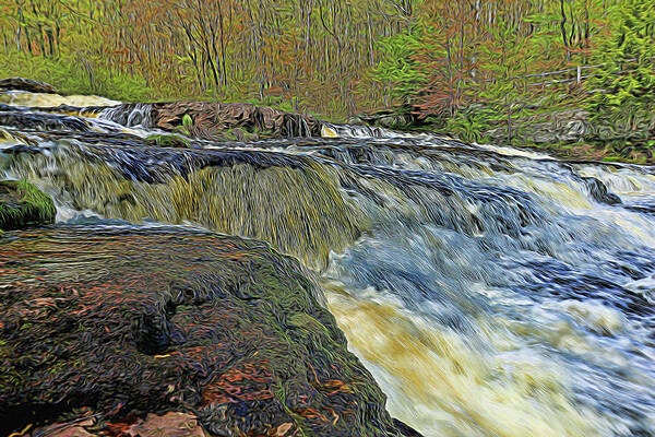 Shohola Falls 3 - Photopainting by Allen Beatty Shohola Falls 3 - Photopainting by Allen Beatty