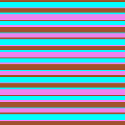 [ Thumbnail: Sienna, Cyan, and Violet Colored Striped/Lined Pattern Framed Print ]