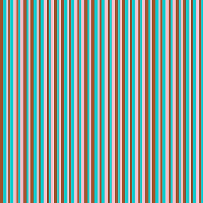 [ Thumbnail: Sienna, Dark Turquoise, and Pink Colored Stripes/Lines Pattern Acrylic Print ]