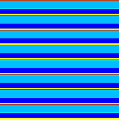 [ Thumbnail: Sienna, Deep Sky Blue, Blue, and Yellow Colored Stripes/Lines Pattern Duvet Cover ]