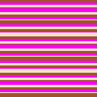 [ Thumbnail: Sienna, Fuchsia, and Bisque Colored Stripes Pattern Acrylic Print ]